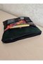 Emerald Green Corduroy Leaf Patterned Multi-Purpose Bag / Organizer with Mesh Pockets and Zipper (33X29 cm) - 2