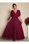 Rochie maxi, vișiniu - 8