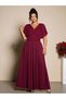 Rochie maxi, vișiniu - 4
