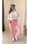 Three-Thread Elastic Cuffed Sweatpants - Candy Pink - 2