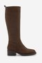 Women's Knee-Length Zippered Classic Heeled Boots Lunces Brown Suede - 3