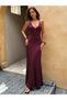 Rochie maxi, vișiniu - 5
