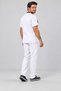 (E-Flex) White Lycra Men's Non-Ironing Fake Sleeve Nurse and Doctor Uniform Set Scrubs Hospital Uniform