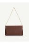 Brown Suede Shk350 Chain Strap, Magnetic, 3 Compartments, Women's Evening Dress and Clutch Bag, Hand and Shoulder Bag