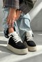 Sophie Black Suede Plush Kurk Detail Women's Hidden Heel Winter Boots Sneakers - 2