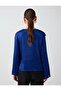 Cobalt Ruffle Detailed V-Neck Long Sleeve Chiffon Blouse - 5