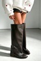 Nolia Bitter Brown Leather Extra Large Cut Women's Boots - 3