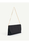 Black Suede Shk350 Chain Strap, Magnetic, 3 Compartments, Women's Evening Dress and Clutch, Hand and Shoulder Bag - 5