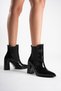 Pointed-Toe Elastic Thick-Heeled Boots [9cm] - 2
