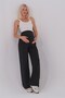 Maternity Flexible Waistband Adjustable Wide Leg Three-Thread Sweatpants Fume - 2