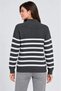 High neck half zippered striped thessaloniki knitwear sweater - smoked - 4