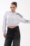 Women's Oversize Short Sweatshirt with Sleeve Print Detail Cty-Şml-265140 - 4