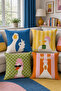 Cute Duck Patterned Double-Sided Digital Printed Throw Pillow Cover Set 4 Pieces 43X43 cm - 7
