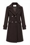 Jacket Collar Double-Breasted Brown Coat 13570 - 2