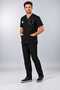 (E-Flex) Black Lycra Men's Non-Ironing Fake Sleeve Nurse and Doctor Uniform Set Scrubs Hospital Uniform - 4