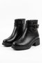 Merlosev Side Buckle Women's Boots Black Leather - 4
