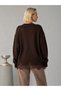 Women's Loose Knit Sweater with Ruffled Hem and Ripped Detail 12561 - 2