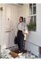 Premium Puff Scuba Waist Elastic Pocketed Carrot Cut Trousers with Stitching Detail Black - 2