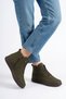 Altor Side Zipper Stitched Rubber Tied Sole Genuine Leather Women's Boots Khaki Nubuck