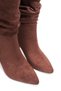 Women's Brown Suede Drawstring Detailed Thin Heeled Knee-Length Boots - 5