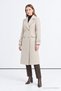 Jacket Collar Double-Breasted Beige Coat 13570