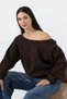 Women's 3-Strand Ruffled Shoulder Drop Boat Neck Sweatshirt 22278 - 4