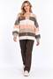 Women's Striped Color-Blocked Buttoned V-Neck Knitwear Cardigan - 5