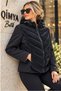 For she women's scuba fabric hooded puffer jacket with straight, angled stitching and a glossy finish - 5