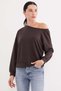 Basic Boat Neck Bat Sleeve Modal Blouse