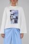 White Blueberry Printed Long Sleeve T-Shirt Suitable for Hijab - 2