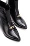 Zippered Elastic Short Heeled Women's Boots with Gold Accessories - 3