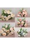 Artificial Flowers 1 Bouquet 12 Heads Artificial Peony Tea Rose Flowers Camellia Silk Fake Flower Flores for DIY Home Garden Wedding Decoration Fake Flowers (Color : D) - 7