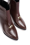Zippered Elastic Short Heeled Women's Boots with Gold Accessories - 3