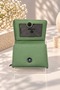 Women's Aqua Green Snap Closure Small Wallet with Zipper Coin Compartment and Multi-Compartment Card Holder - 5