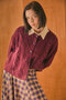Braided Knitwear Cardigan Claret Red - 5