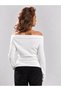 White Belted Detail Madonna Collar Long Sleeve Stylish Blouse - 2