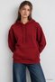 Hooded Oversize Knitted Sweatshirt Len0042 Bordo - 4