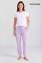 Egyptian Cotton Women's Double Bottom Pajamas Striped Purple-Light Lilac - 4