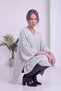 Women's Casual Bat Sleeve Knitted Patterned V-Neck Knitwear Poncho Claret Red, Gray, Anthracite - 3