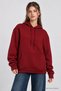 Hooded Oversize Knitted Sweatshirt Len0042 Bordo - 3