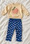 Baby Girl Set Apple Printed Top and Bottom Seasonal 2-Piece Set - 2