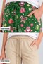 Egyptian Cotton Women's Double Bottom Pajamas Printed Green-Beige - 3