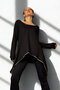 Wool Tricot Tunic with Black Tricot Details