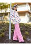 Girl's Cherry and Floral Patterned Quilted Coat |   Water Repellent, 100% Cotton Muslin Lined, Hooded - 3
