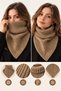 Milky Brown Hand Knitted High Neck Triangular Neck Scarf Lookalike Women's Men's Unisex Winter Neck Scarf - 5