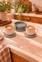 Decorative Concrete Gray Color 4 Piece Coaster Set with Stand Bohemian Style Coasters