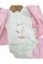 Baby Girl Lace Collared Jacket, Newborn 0-3-6-9 Months Long Sleeve Snap-On Bodysuit 3-Piece Set - 5
