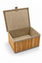 Bamboo Lid Lined Rectangular Storage Box and Organizer 19X25X12 Cm- Bohemian, Basket, Organizer - 3