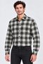 Men's Plaid Checkered Batik Washed Shirred Long Sleeve Regular Fit Lumberjack Shirt - Gray Mariposa Secre - 2