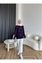 Tricoted Women's Sweater with Ribbon Detail - 4